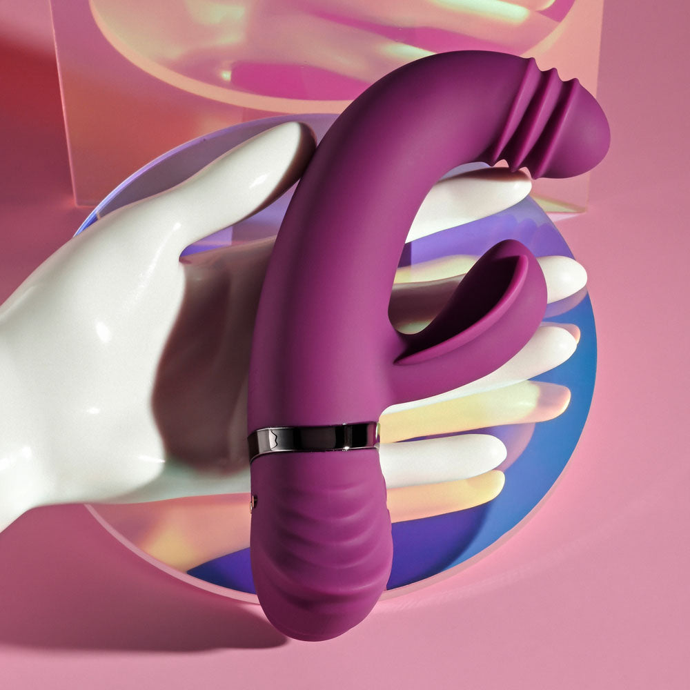 Playboy Pleasure TAP THAT - Purple 16.5 cm USB Rechargebale Rabbit Vibrator