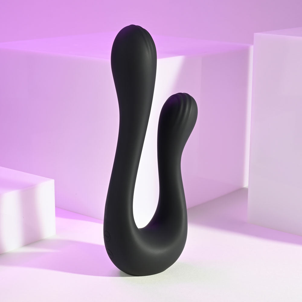 Playboy Pleasure THE SWAN - Black USB Rechargeable Dual Ended Vibrator