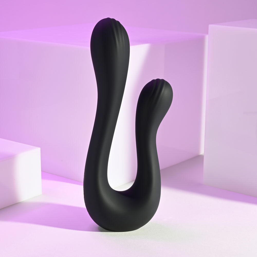 Playboy Pleasure THE SWAN - Black USB Rechargeable Dual Ended Vibrator