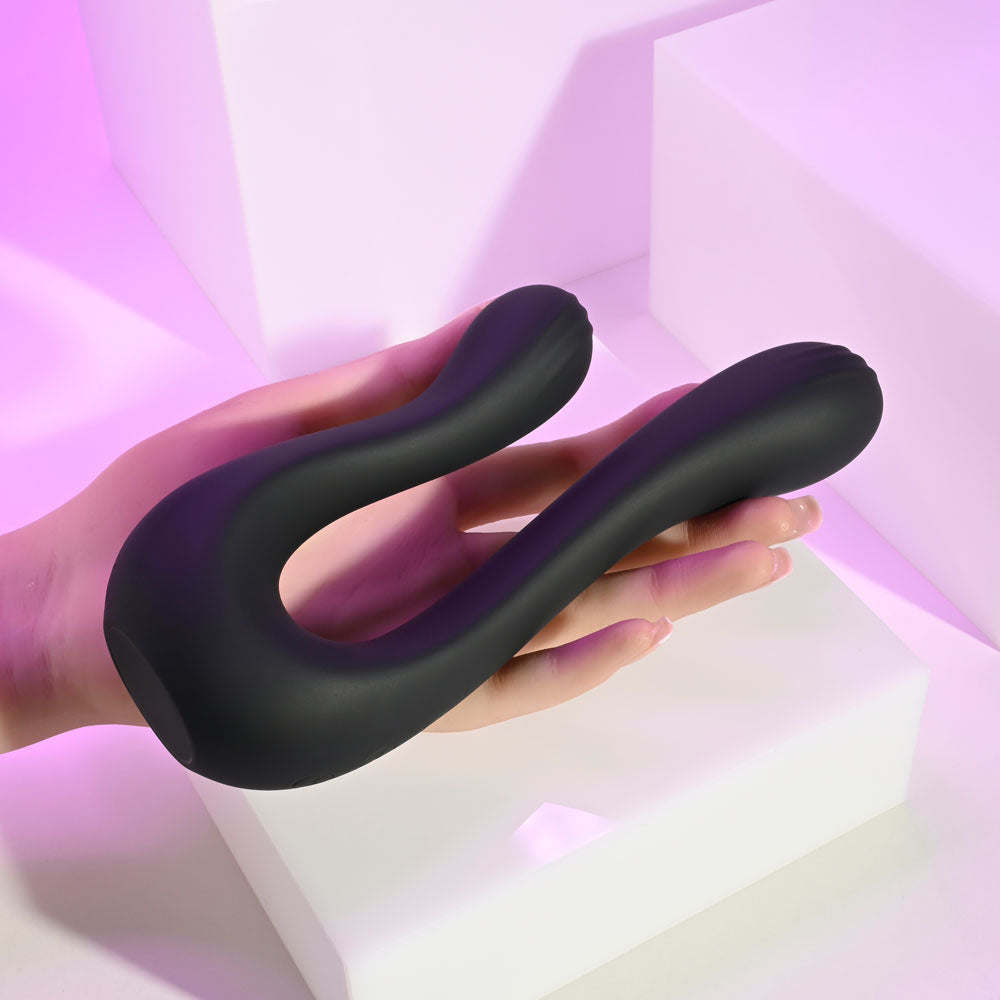 Playboy Pleasure THE SWAN - Black USB Rechargeable Dual Ended Vibrator