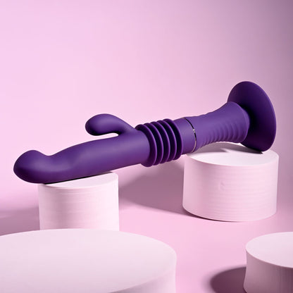 Playboy Pleasure HOPPY ENDING - Purple 29.2 cm USB Rechargeable Thrusting Rabbit Vibrator