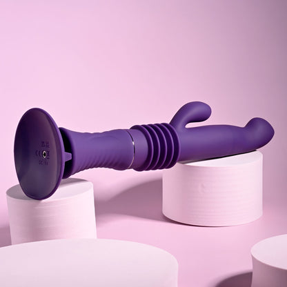 Playboy Pleasure HOPPY ENDING - Purple 29.2 cm USB Rechargeable Thrusting Rabbit Vibrator