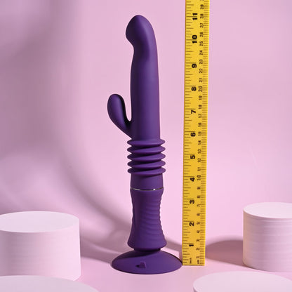 Playboy Pleasure HOPPY ENDING - Purple 29.2 cm USB Rechargeable Thrusting Rabbit Vibrator