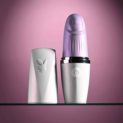 Playboy Pleasure GETAWAY - White/Purple 14.2 cm USB Rechargeable Tapping Stimulator