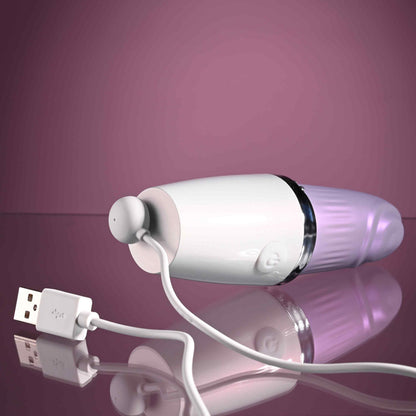 Playboy Pleasure GETAWAY - White/Purple 14.2 cm USB Rechargeable Tapping Stimulator