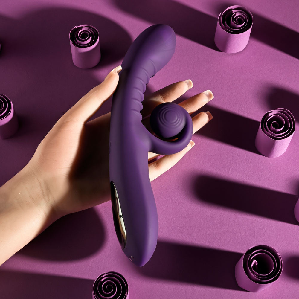 Playboy CURLICUE - Purple 23.5 cm USB Rechargeable Rabbit Vibrator