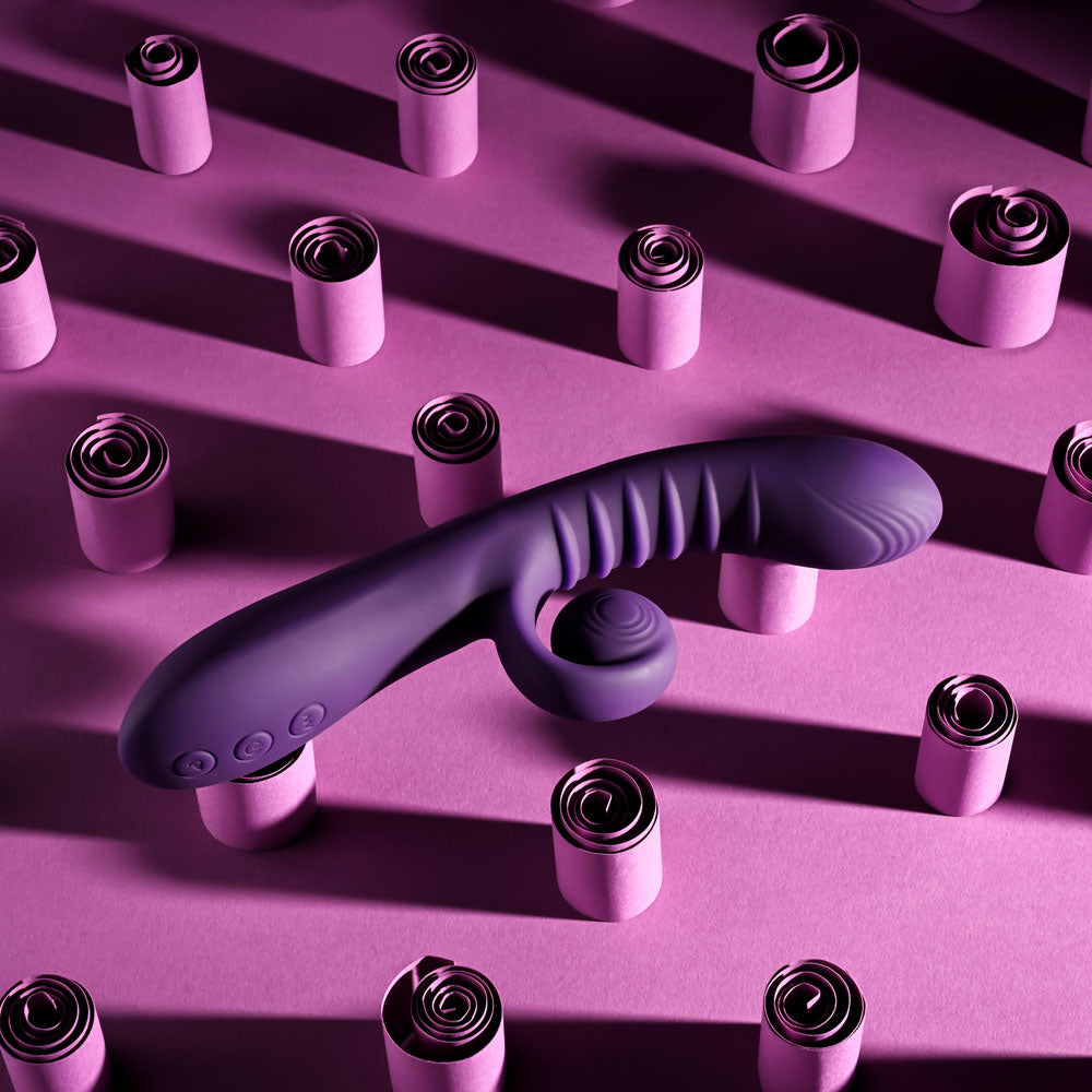 Playboy CURLICUE - Purple 23.5 cm USB Rechargeable Rabbit Vibrator