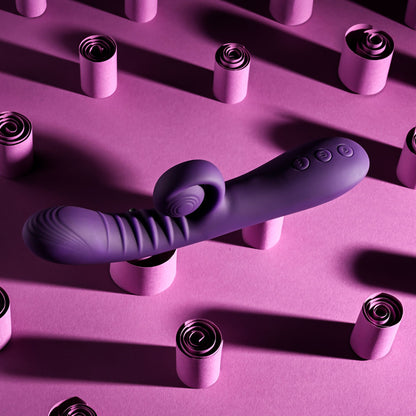 Playboy CURLICUE - Purple 23.5 cm USB Rechargeable Rabbit Vibrator