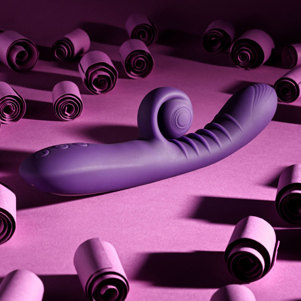 Playboy CURLICUE - Purple 23.5 cm USB Rechargeable Rabbit Vibrator