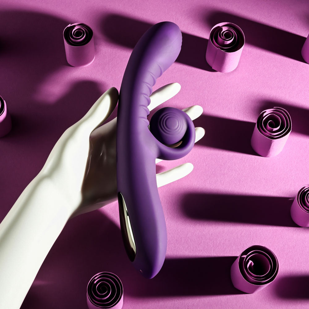 Playboy CURLICUE - Purple 23.5 cm USB Rechargeable Rabbit Vibrator