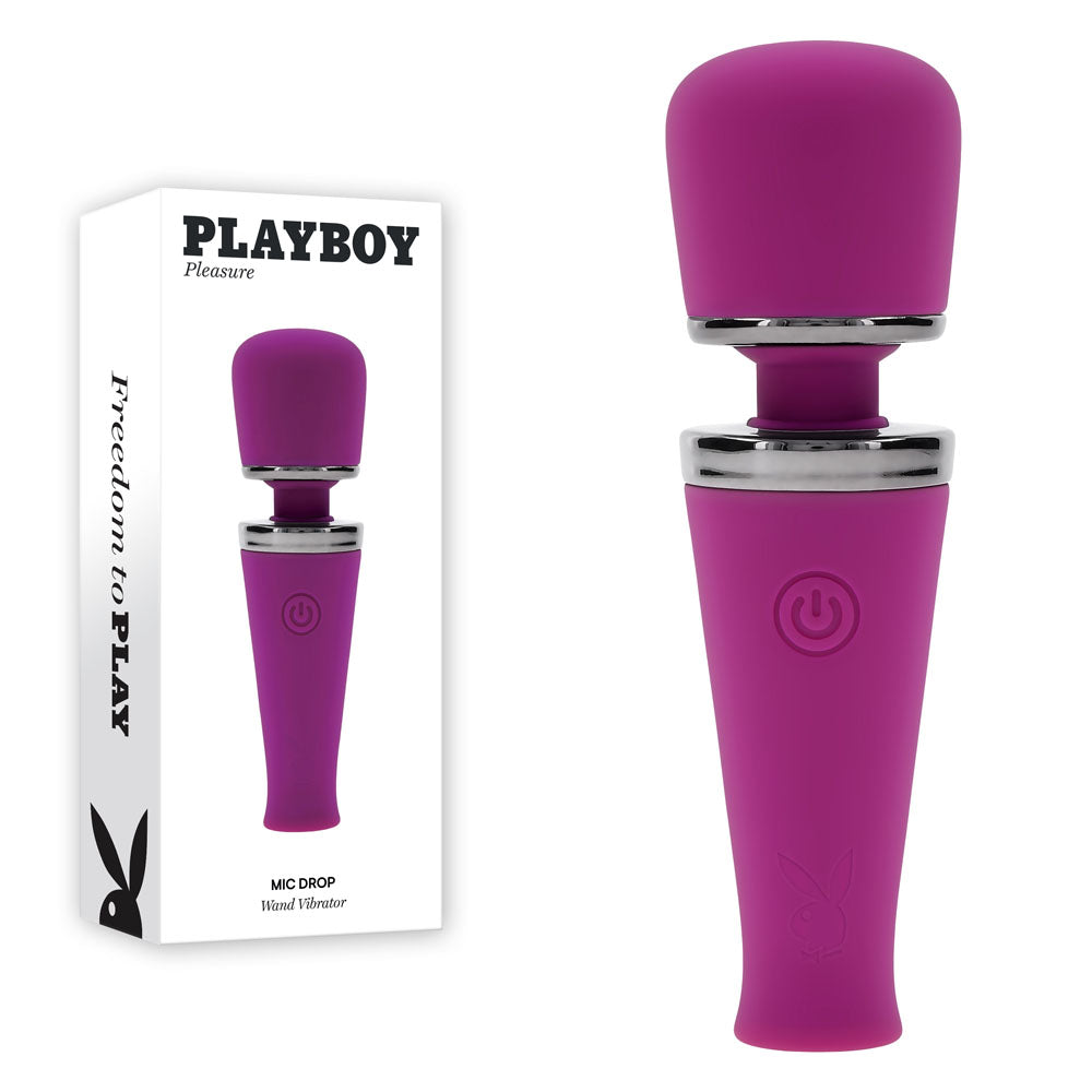 Playboy Pleasure MIC DROP - Purple 11.4 cm USB Rechargeable Vibrating Mini Massage Wand