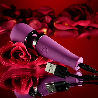 Playboy Pleasure MIC DROP - Purple 11.4 cm USB Rechargeable Vibrating Mini Massage Wand