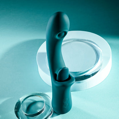 Playboy Pleasure HARMONY - Blue 22.9 cm USB Rechargeable Vibrator with Clitoral Flicker