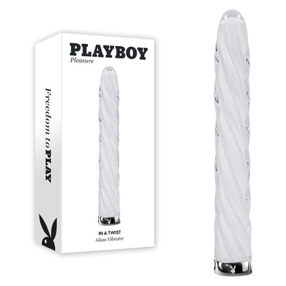 Playboy Pleasure IN A TWIST - White Glass 17.5 cm USB Rechargeable Vibrator