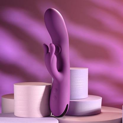 Playboy Pleasure BUSY BUNNY - Purple 22.6 cm USB Rechargeable Rabbit Vibrator with Tapping Shaf