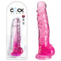 King Cock Clear 8'' Cock with Balls - Pink - Pink 20.3 cm Dong