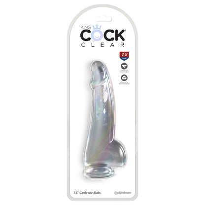 King Cock Clear 7.5'' Cock with Balls - Clear 19 cm Dong