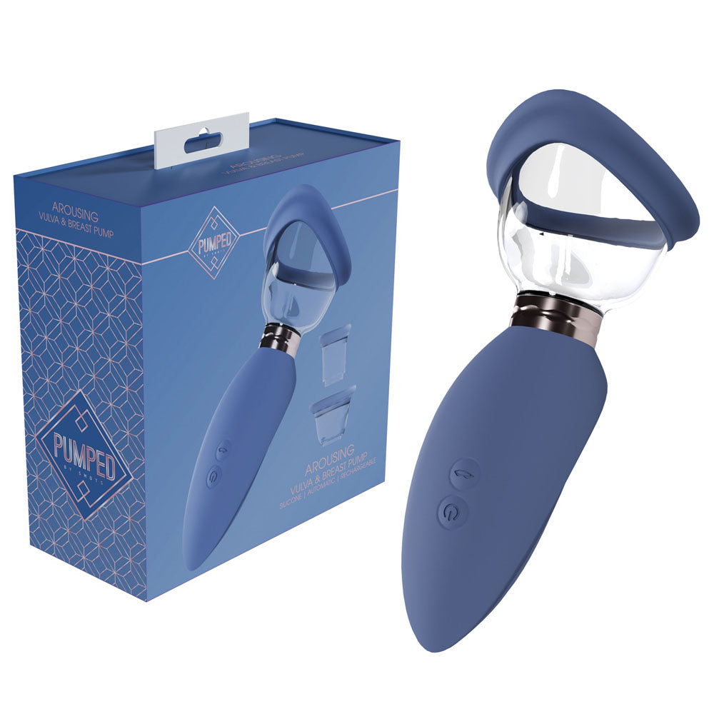 PUMPED Arousing Auto Ladies Pump - Blue - Blue USB Rechargeable Ladies Pump