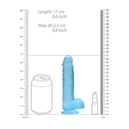 REALROCK 6 Realistic Dildo With Balls - Blue 15.2 cm Dong