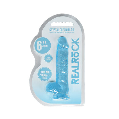 REALROCK 6 Realistic Dildo With Balls - Blue 15.2 cm Dong