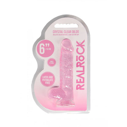 REALROCK 6 Realistic Dildo With Balls - Pink 15.2 cm Dong