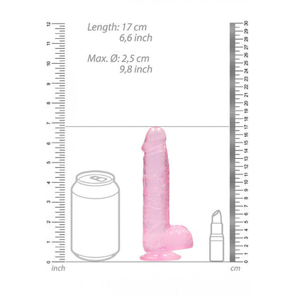 REALROCK 6 Realistic Dildo With Balls - Pink 15.2 cm Dong