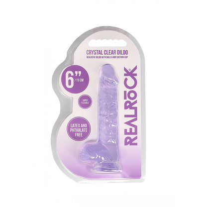 REALROCK 6 Realistic Dildo With Balls - Purple 15.2 cm Dong