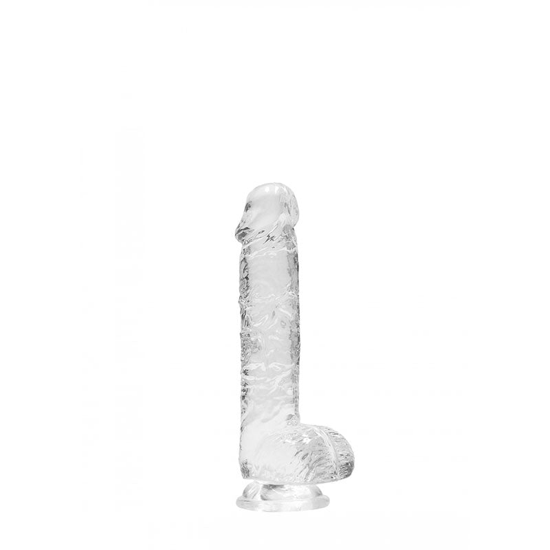 REALROCK 6 Realistic Dildo With Balls - Clear 15.2 cm Dong