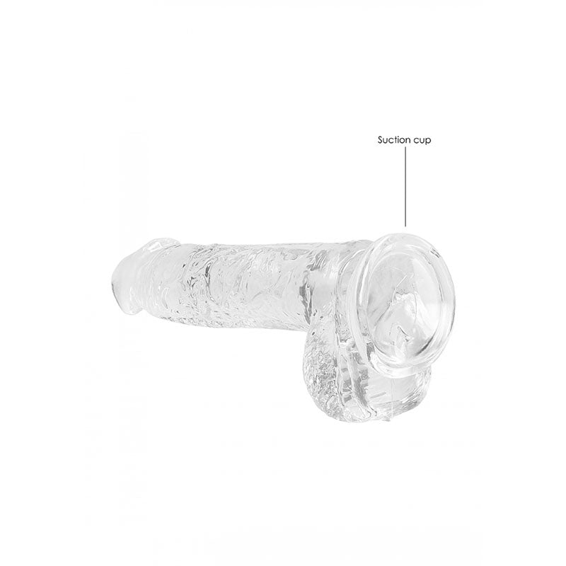 REALROCK 6 Realistic Dildo With Balls - Clear 15.2 cm Dong