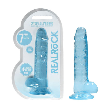 REALROCK 7 Realistic Dildo With Balls - Blue 17.8 cm Dong