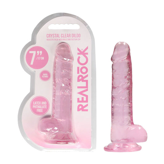 REALROCK 7 Realistic Dildo With Balls - Pink 17.8 cm Dong