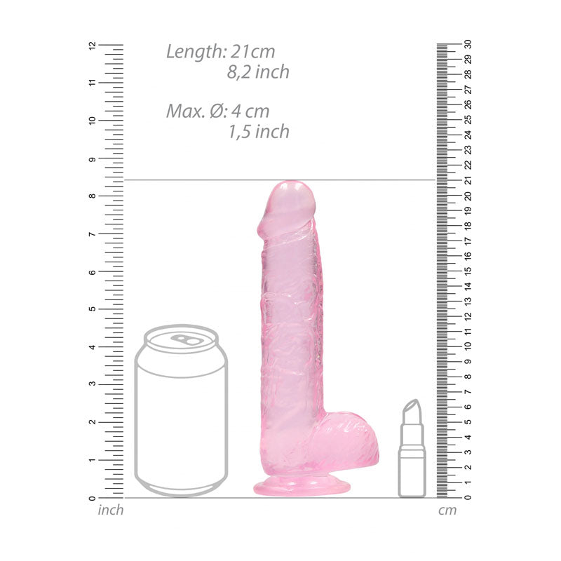 REALROCK 8 Realistic Dildo With Balls - Pink 20.3 cm Dong