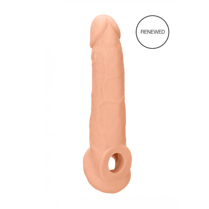 REALROCK 9'' Realistic Penis Extender with Rings - Flesh 22.9 cm Penis Extension Sleeve