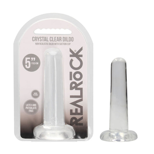 REALROCK Non Realistic Dildo With Suction Cup - 13.5 cm - Clear 13.5 cm Dong