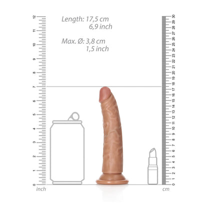 REALROCK Realistic Slim Dildo without Balls - 15.5 cm - Tan 15.5 cm (6) Dong