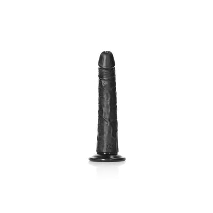 REALROCK Realistic Slim Dildo with Suction Cup - 20.5cm - Black 20.5 cm (8) Dong