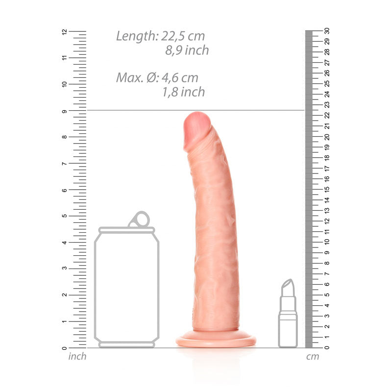 REALROCK Realistic Slim Dildo with Suction Cup - 20.5cm - Flesh 20.5 cm (8) Dong