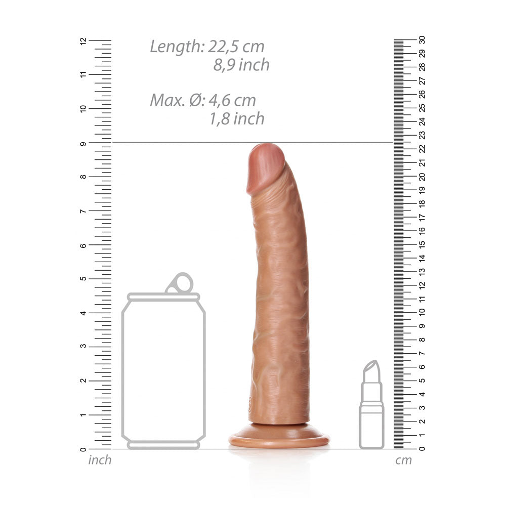 REALROCK Realistic Slim Dildo with Suction Cup - 20.5cm - Tan 20.5 cm (8'') Dong