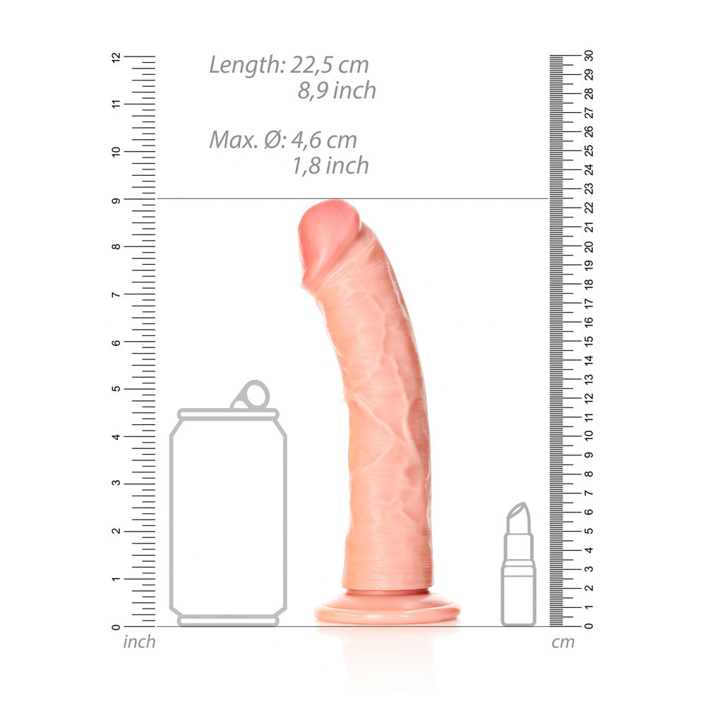 REALROCK Realistic Regular Curved Dildo with Suction Cup - 20 cm - Flesh 20 cm (8) Dong