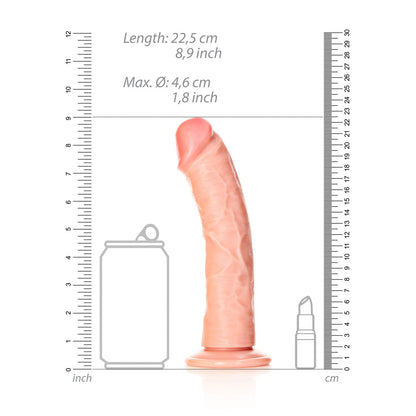 REALROCK Realistic Regular Curved Dildo with Suction Cup - 20 cm - Flesh 20 cm (8) Dong