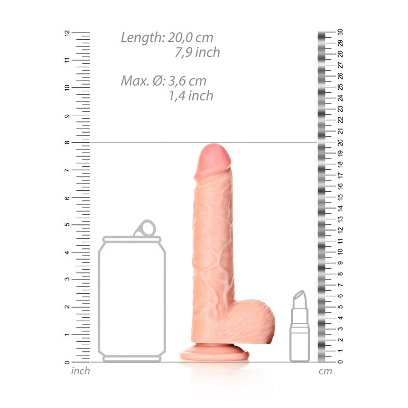 REALROCK Straight Realistic Dildo with Balls - 18 cm - Flesh 18 cm (7) Dong