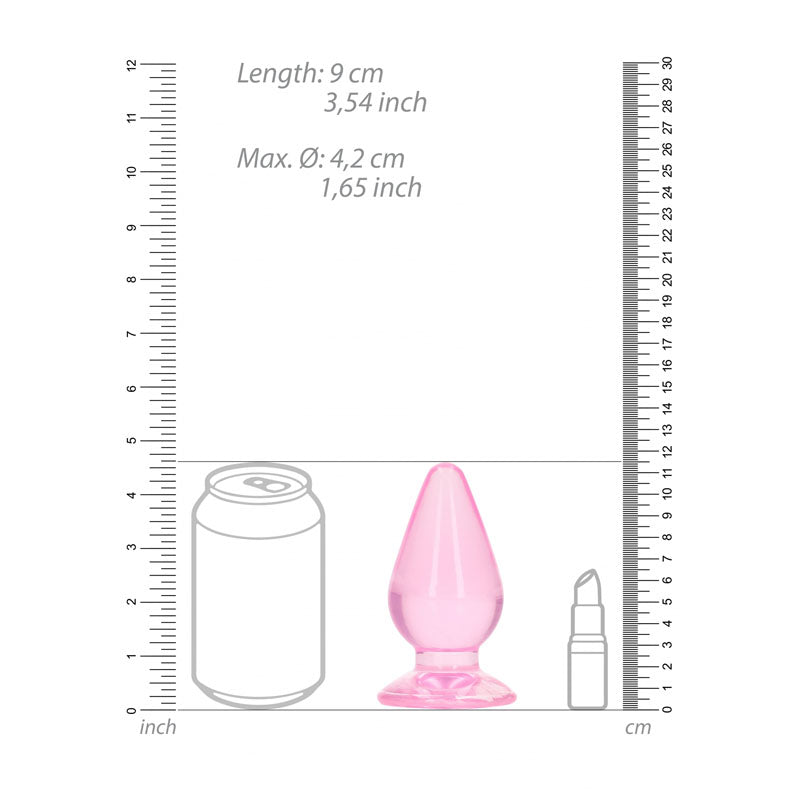 REALROCK 11.5 cm Anal Plug - Pink - Pink 11.5 cm (4.5'') Butt Plug