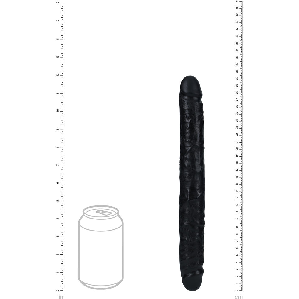 REALROCK 30cm Slim Double Dildo - Black - Black 30 cm (12'') Double Dong