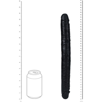 REALROCK 35cm Slim Double Dildo - Black - Black 35 cm (14'') Double Dong