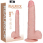 REALROCK 23cm Vibrating Cock + Balls - Flesh - Flesh 22.9 cm (9'') USB Rechargeable Vibrating Dong