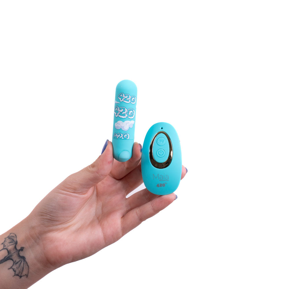 Maia JESSI 420 Remote - Sky Blue 7.6 cm USB Rechargeable Bullet with Wireless Remote