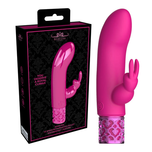 ROYAL GEMS Dazzling - Silicone Rechargeable Bullet - Pink 12 cm USB Rechargeable Bullet