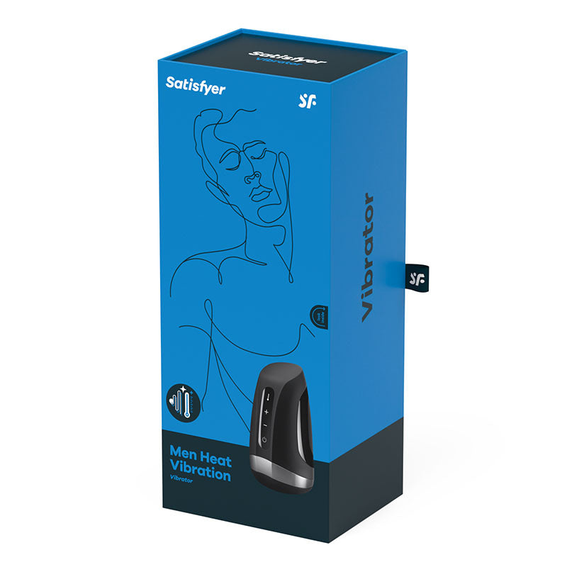 Satisfyer Men Heat Vibration - Black USB Rechargeable Masturbator