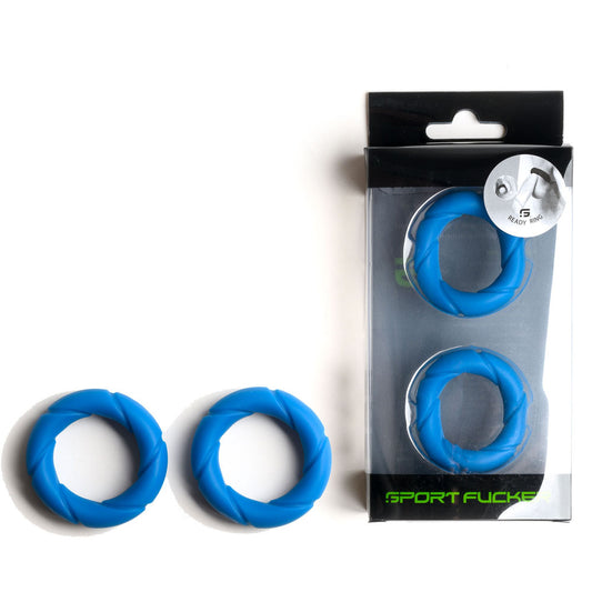 Sport Fucker Ready Rings - Blue Cock Rings - 2 Pack