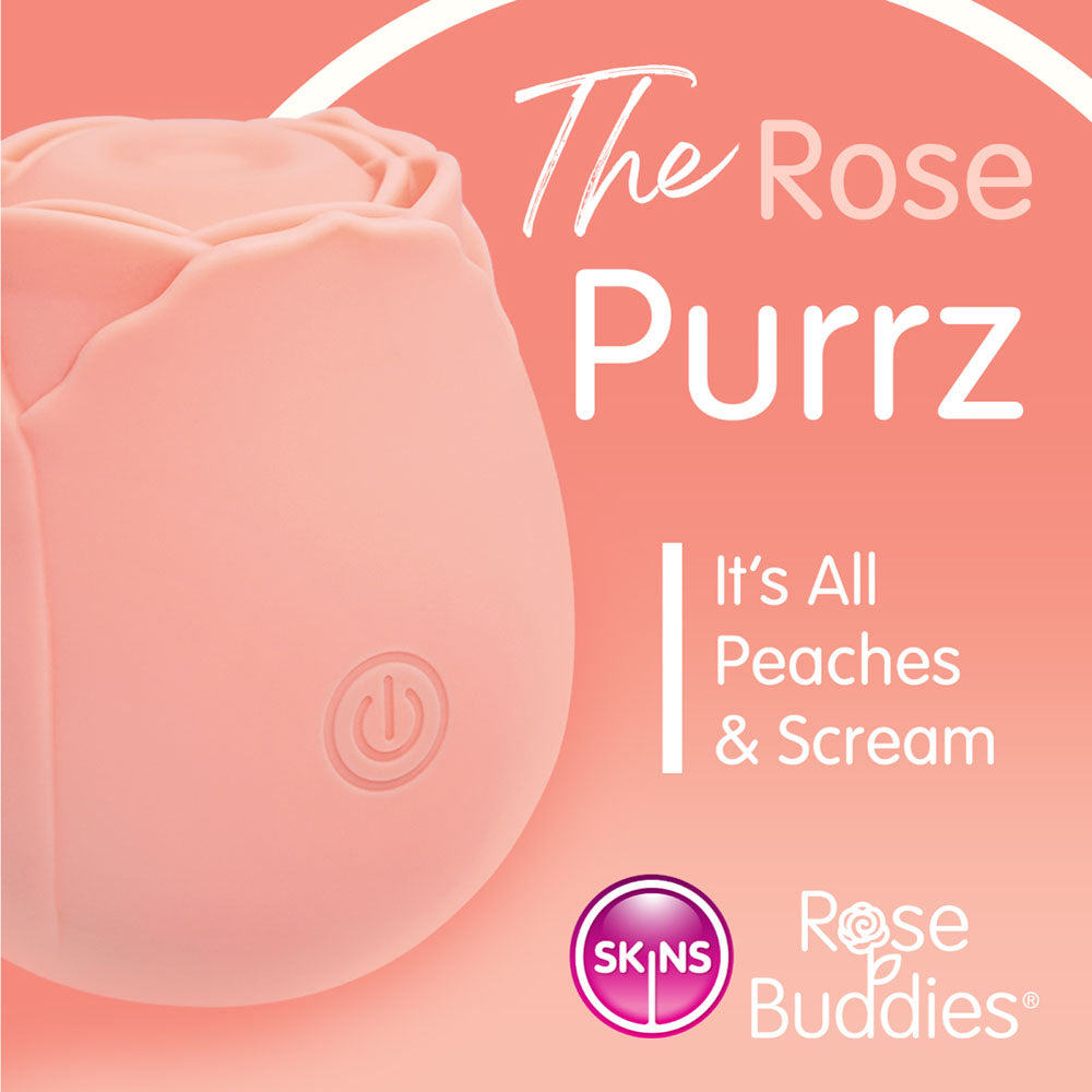 Skins Rose Buddies - The Rose Purrz - Light Pink USB Rechargeable Pulsing Rose Stimulator